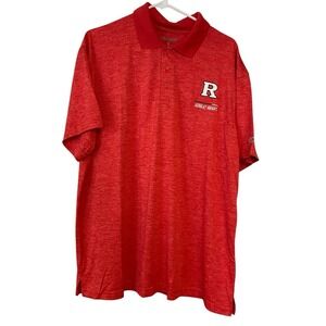 Rutgers Scarlet Knights Performance Polo Champion Mens Red Short Sleeve NWT